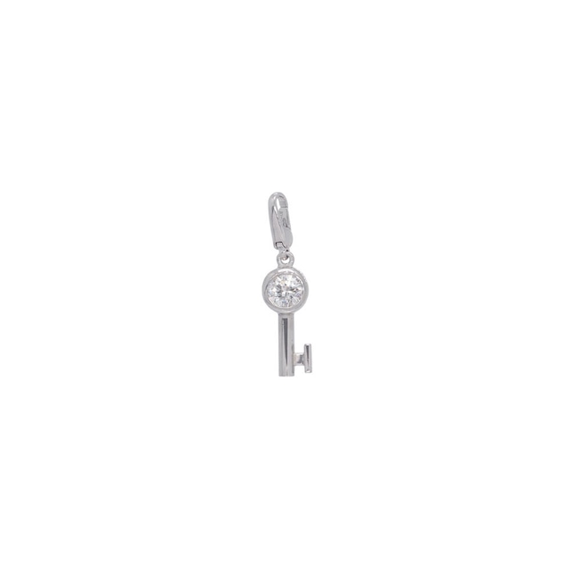 Pt900/K18WG diamond key charm