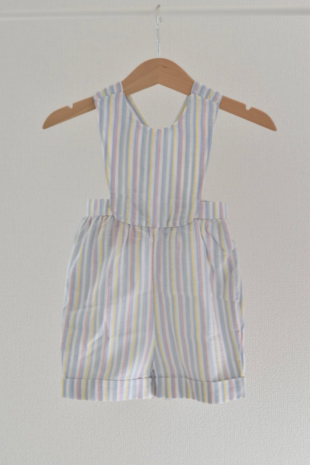 【vintage】stripe short overall 18-24m