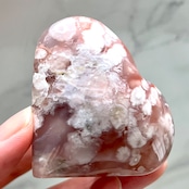 フラワーアゲート ハート3*桜瑪瑙*天然石インテリア*パワーストーン*天然石置き物