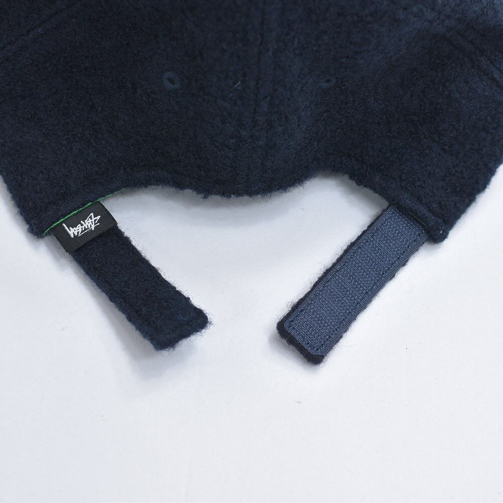 00s～ Stussy ウール 6パネルキャップ ロゴ刺繍 ネイビー ヴィンテージ