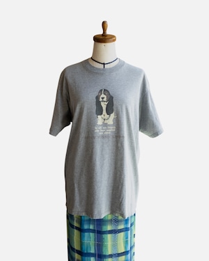 【古着】バセットハウンド　グレーT