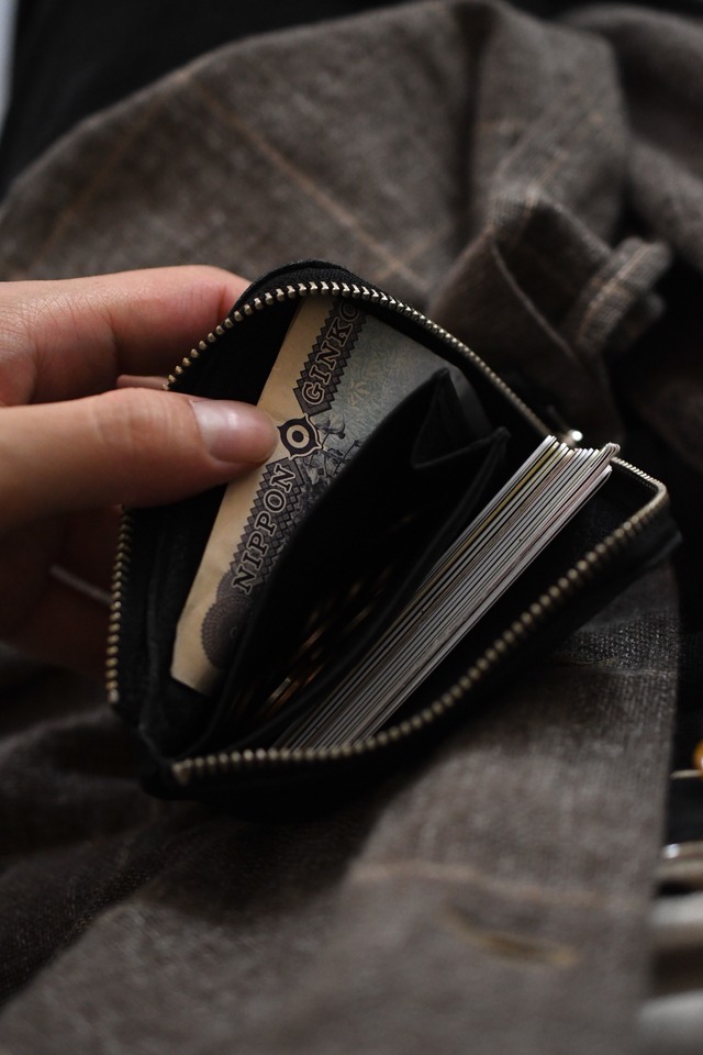 ERA.EO SHRINK L WALLET (BLACK,CHOCOLATE)