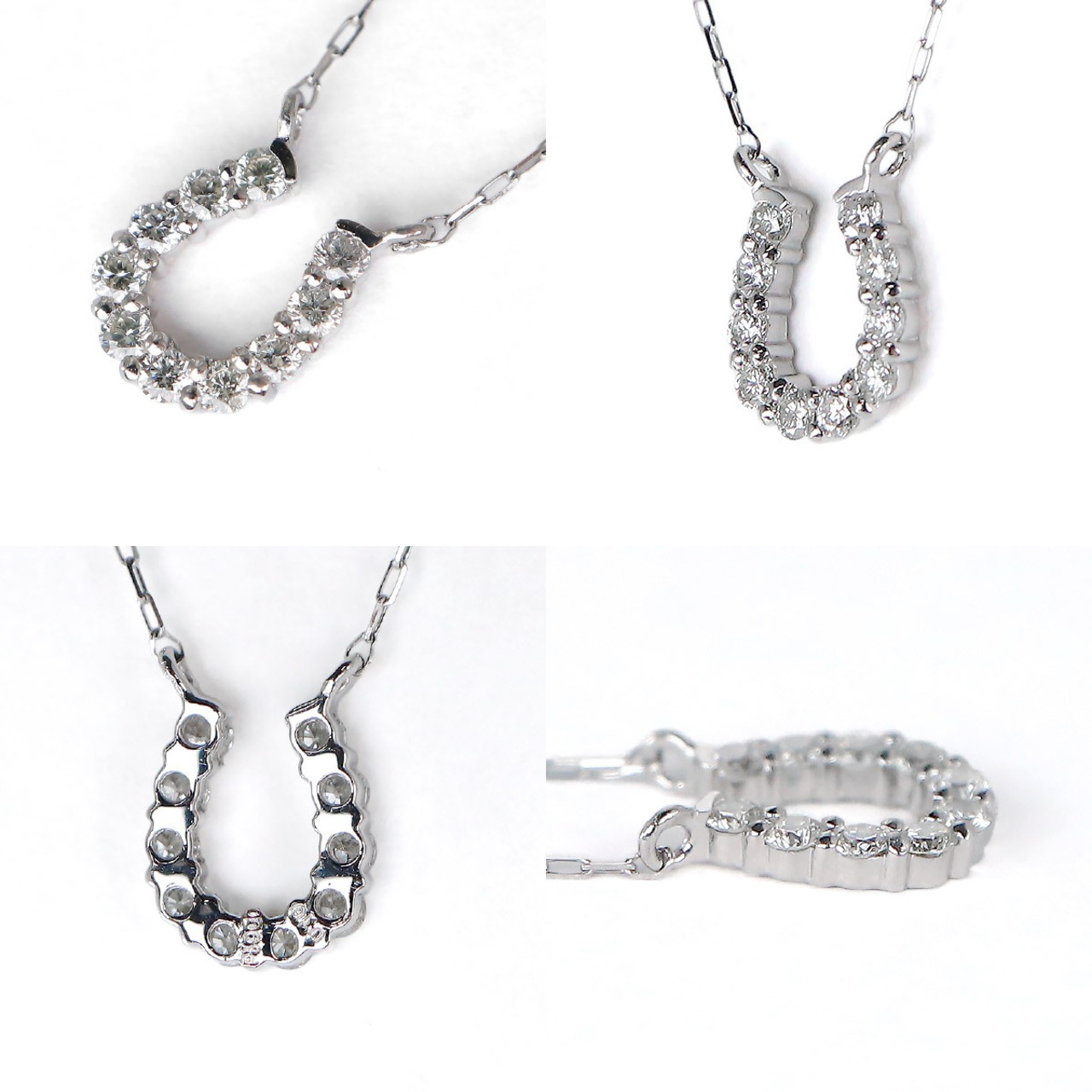 Pt900 ダイヤモンド0.1ct 馬蹄（バテイ） ネックレスorリング 選べる