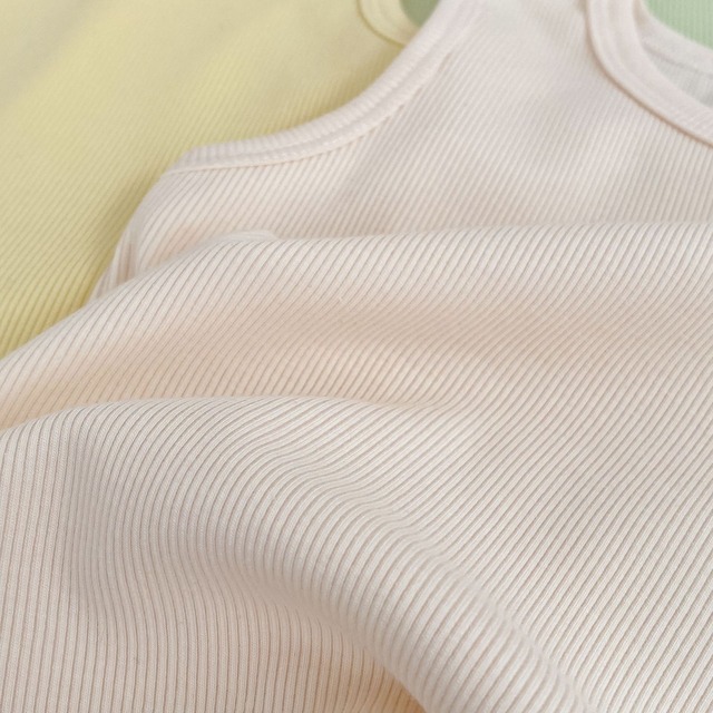 【BABY】パステルカラー無地リブノースリーブTシャツ - 17