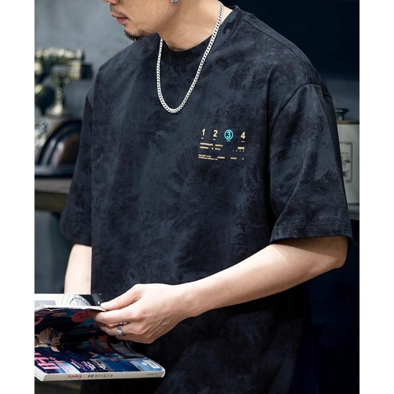 バックプリントナンバーグラフィックTシャツ 10097