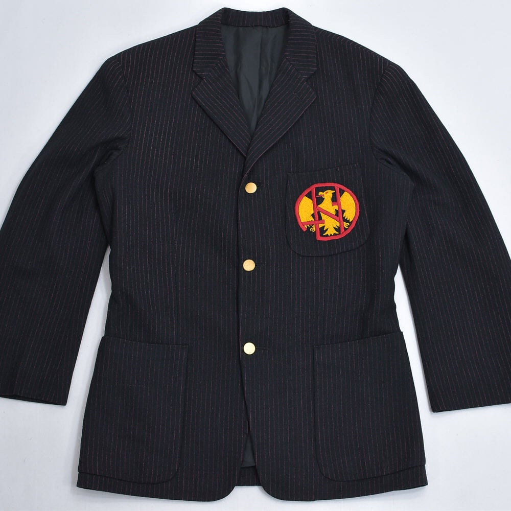 Vintage 金ボタン ワンポイント刺繍 シングル テーラードジャケット