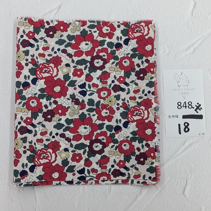 《848》◆輸入 リバティ LIBERTY タナローン カットクロス ハギレ ※インク汚れあり