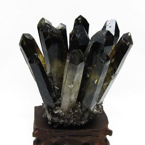 モリオン クラスター 黒水晶 原石 台座付属 一点物 182-8425