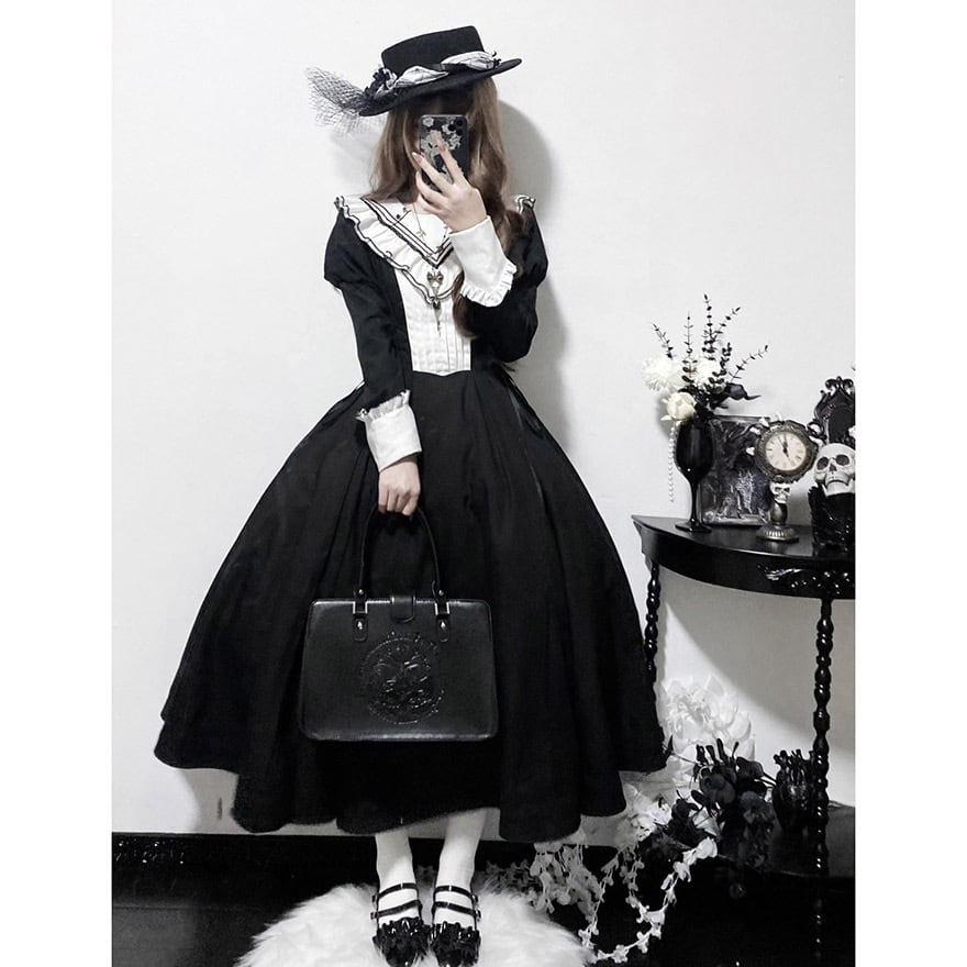 予約商品 ゴスロリ セットアップ ケープ ワンピース 修道女風 ドレス