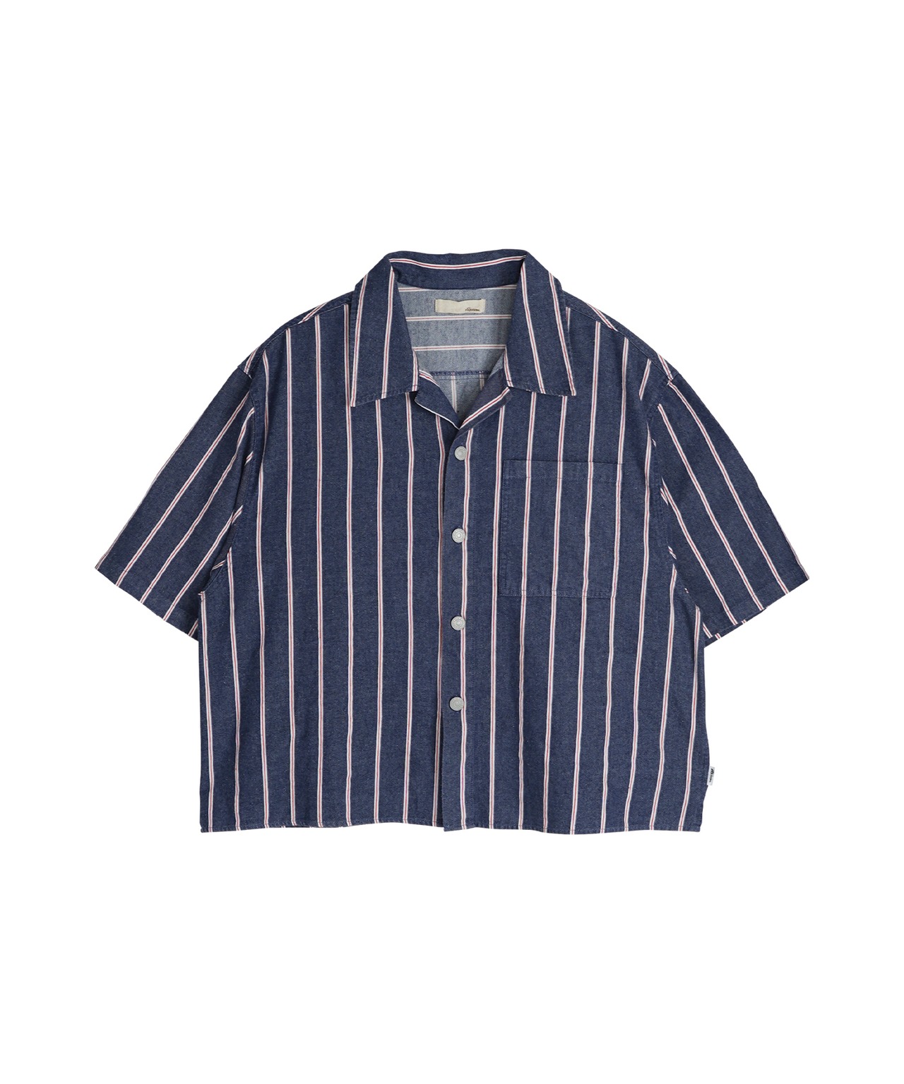 【#Re:room】STRIPE DENIM SHORT LENGTH SHIRTS［RES103］