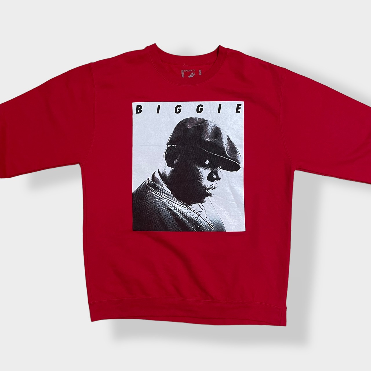 【BROOKLYN MINT】the Notorious B.I.G. Biggie ノトーリアス・B.I.G ビギー フォトプリント スウェット トレーナー プルオーバー  レッド rap ラップ hiphop ブルックリンミント US古着