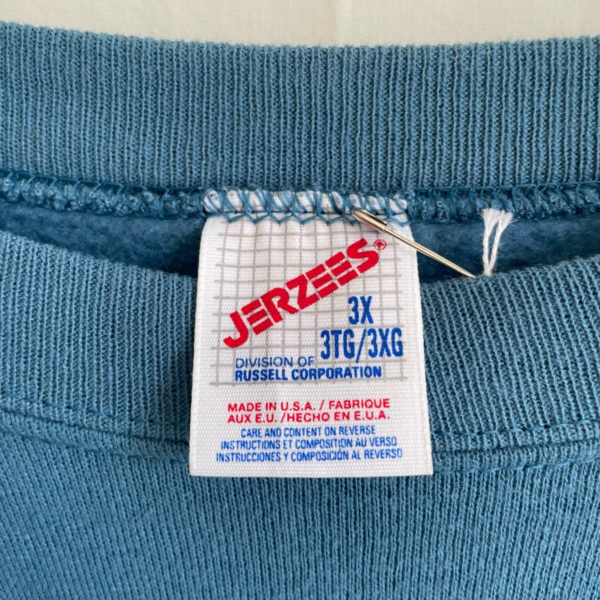 80s 90s デッドストック JERZEES スウェット 無地 ソリッド 水色