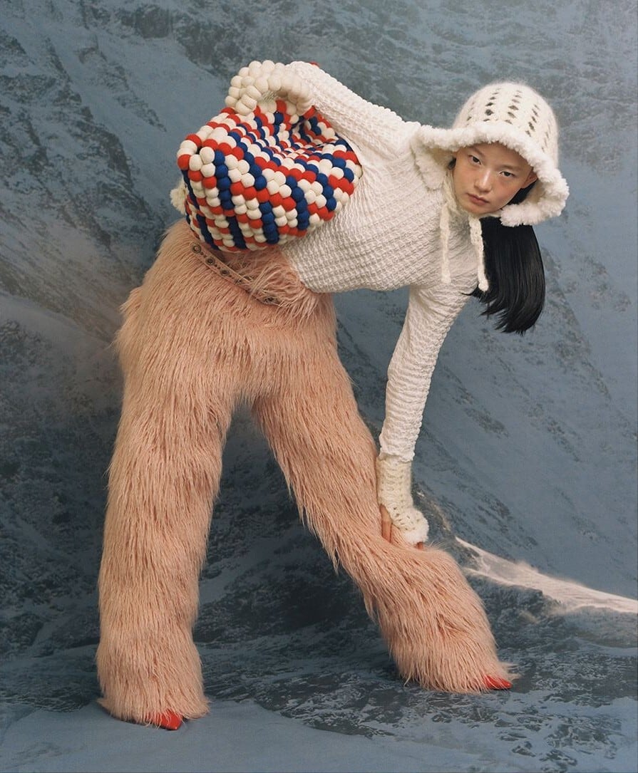 ☆ILLIT イロハ 着用！！【AWESOME NEEDS】HANDICRAFT KNIT BONNET