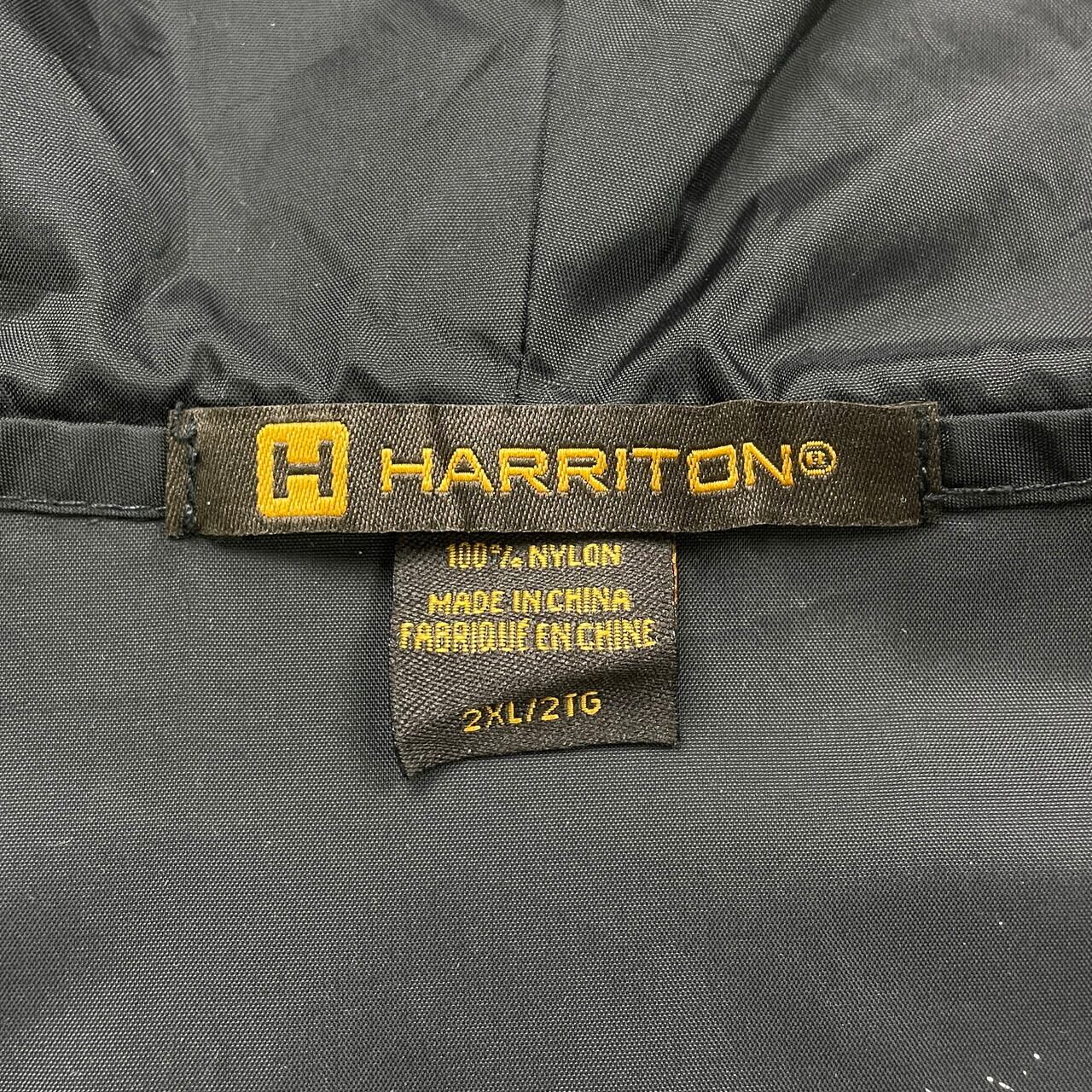 HARRITON ナイロンアノラックパーカーUS企業プリント メンズ2XL 古着