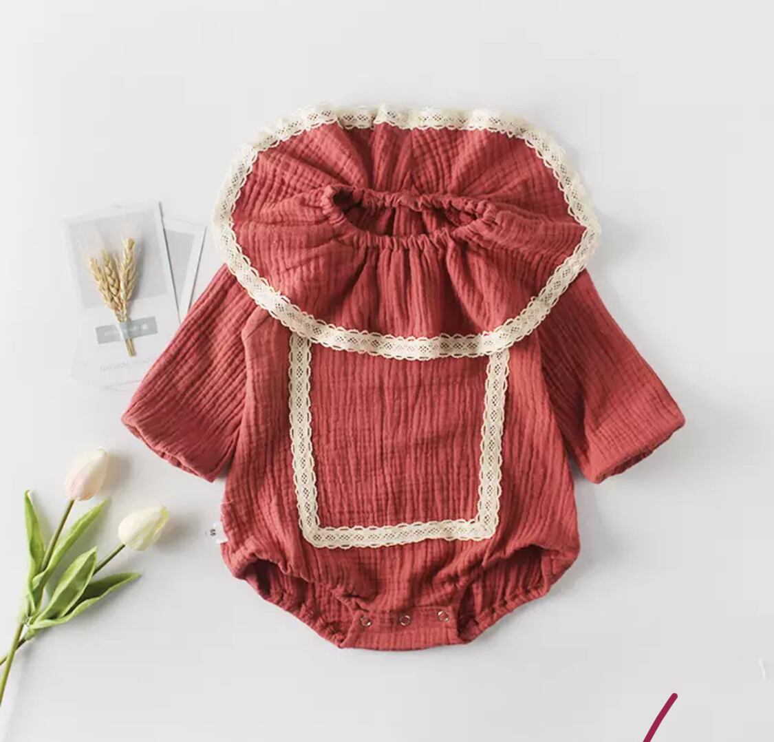 ヒブカラーリネンロンパース》》》》》ベビー キッズ ナチュラル 海外子供服 トレンド