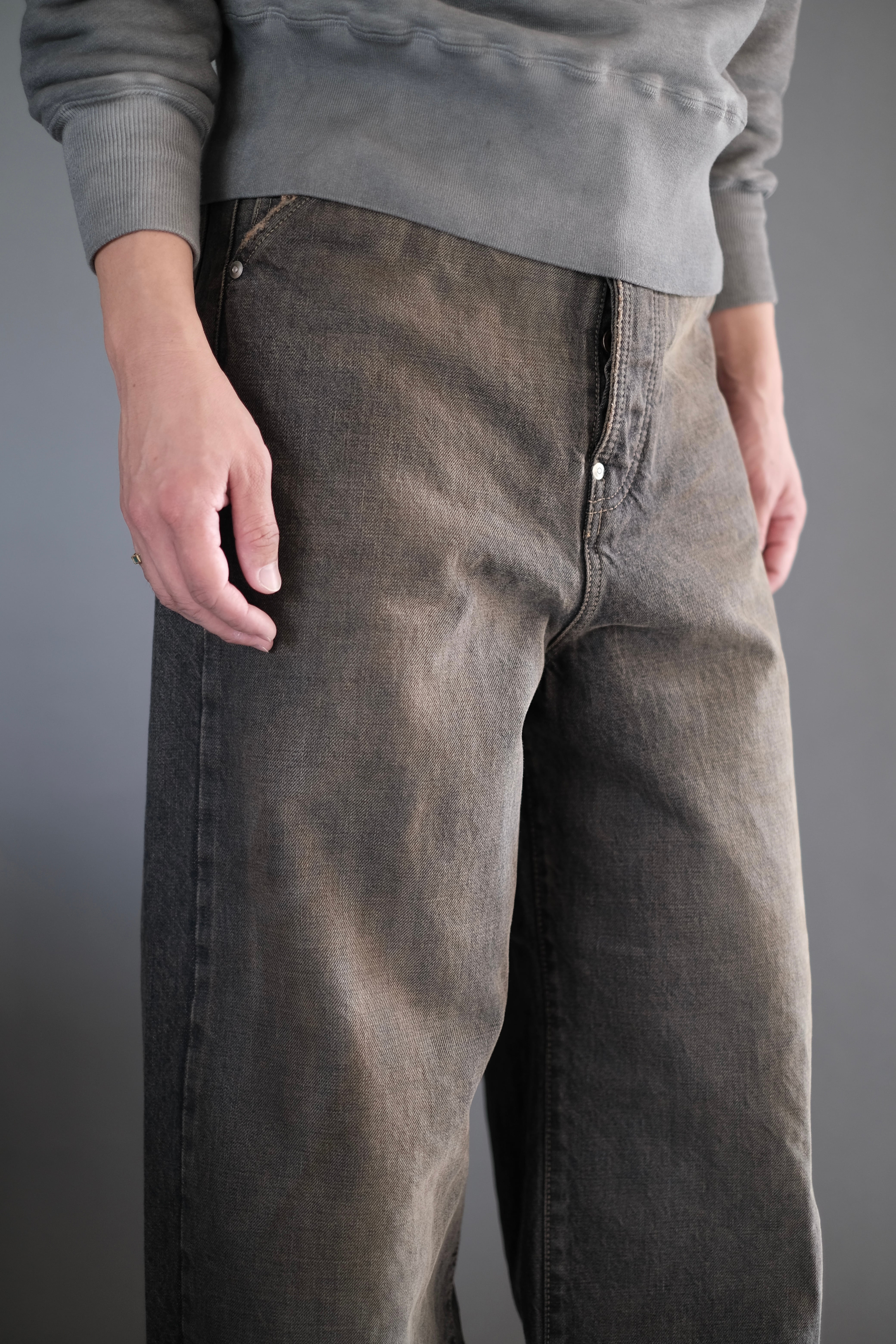 DAISUKE TANABE / Coffee Black Denim Trousers_dstryd | LIVING
