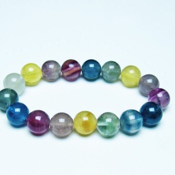 フローライト ブレスレット 12mm 蛍石 螢石 ブレス 一点物 メール便可 [M便 1/10] 111-45695