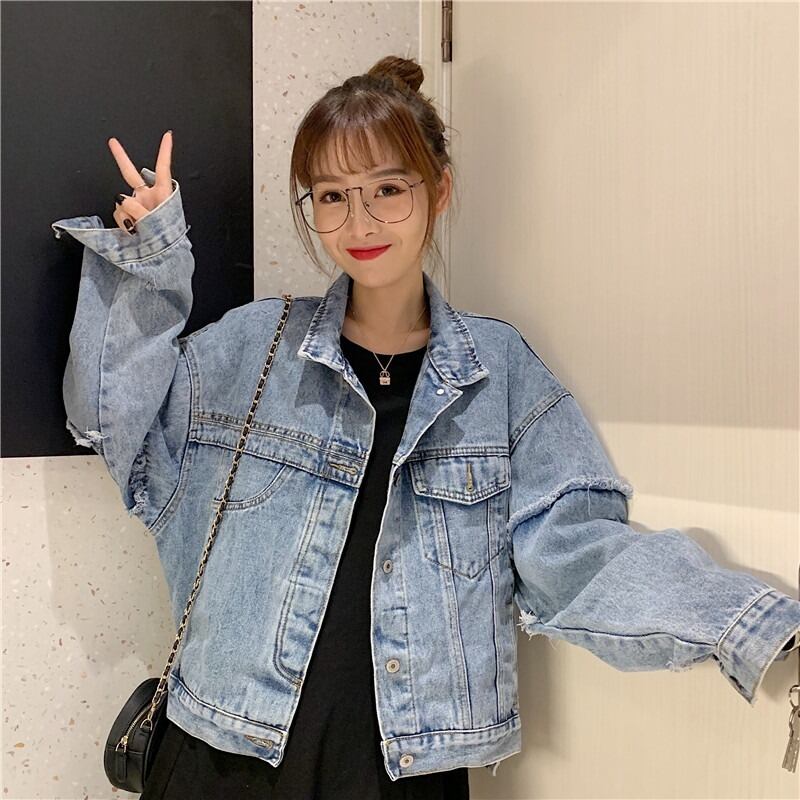 ジャケット スプリングオータムルーズトップス ロング 春物 秋物 1号婦人34348279391