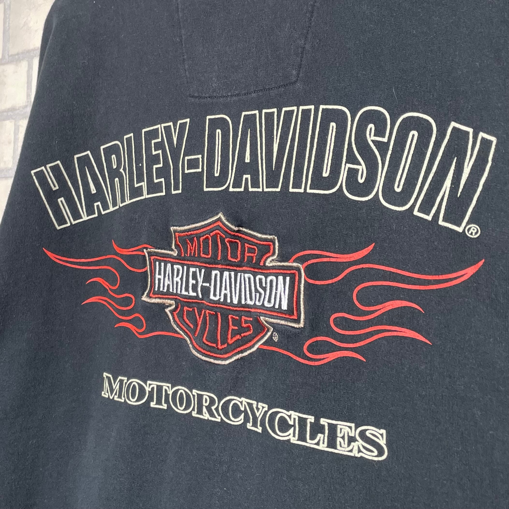HARLEY-DAVIDSON パーカー XL 厚手 ヘビーコットン フルジップ 刺繍 