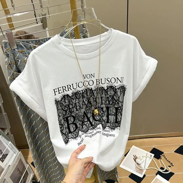 3color / フロントレースデザインTシャツ