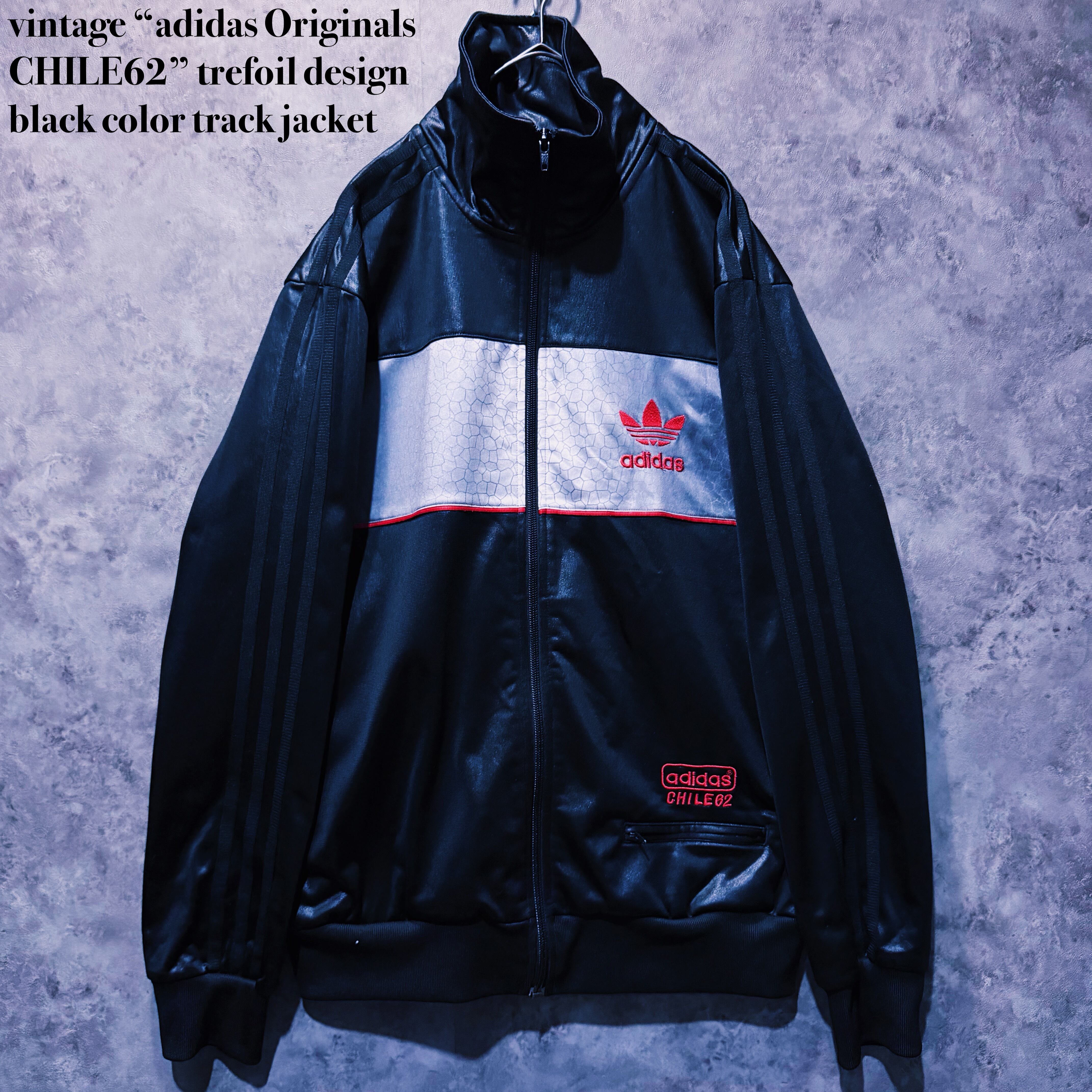 【 doppio】vintage “adidas Originals CHILE62” trefoil design black color track jacket