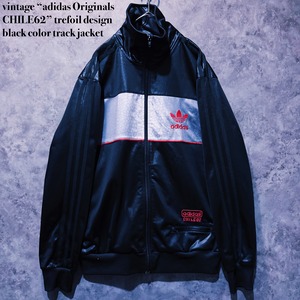 【 doppio】vintage “adidas Originals CHILE62” trefoil design black color track jacket
