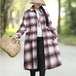コート レディース チェック柄 シャツワンピ 長袖コート レディース ロング丈 丸襟 かわいい コート ゆったり 大きいサイズ 体型カバー コート レディース チェック柄 シャツワンピ 長袖 ロング丈
