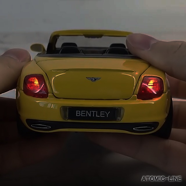 Bentley コンバーチブル 1/24 ミニカー 全3色 ライト点灯 エンジンサウンド 合金モデル 模型 ジオラマ