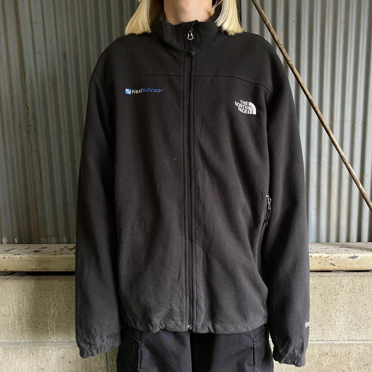 ノースフェイス★ナイロンブルゾン L 企業ロゴ 刺繍 フリース ヴィンテージ ザ ノースフェイス WINDWALL 企業ロゴ刺繍 フリースジャケット メンズL