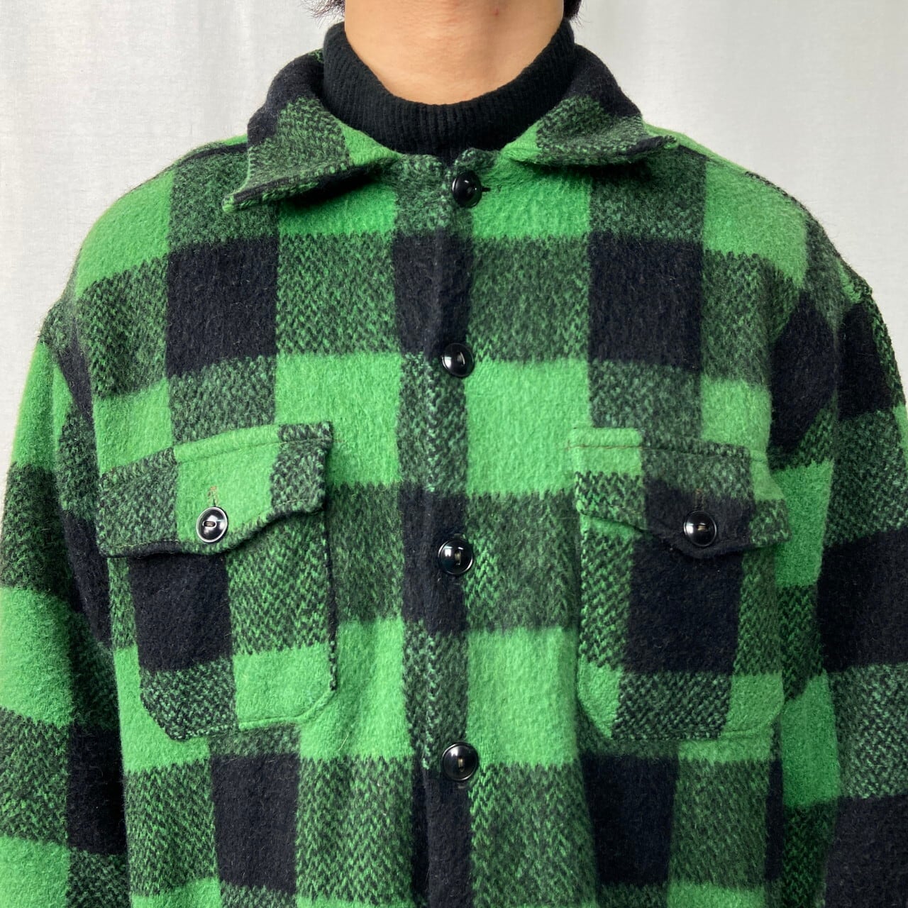 70〜80年代 HUDSON BAY ハドソンベイ ウールシャツ メンズXL相当 古着