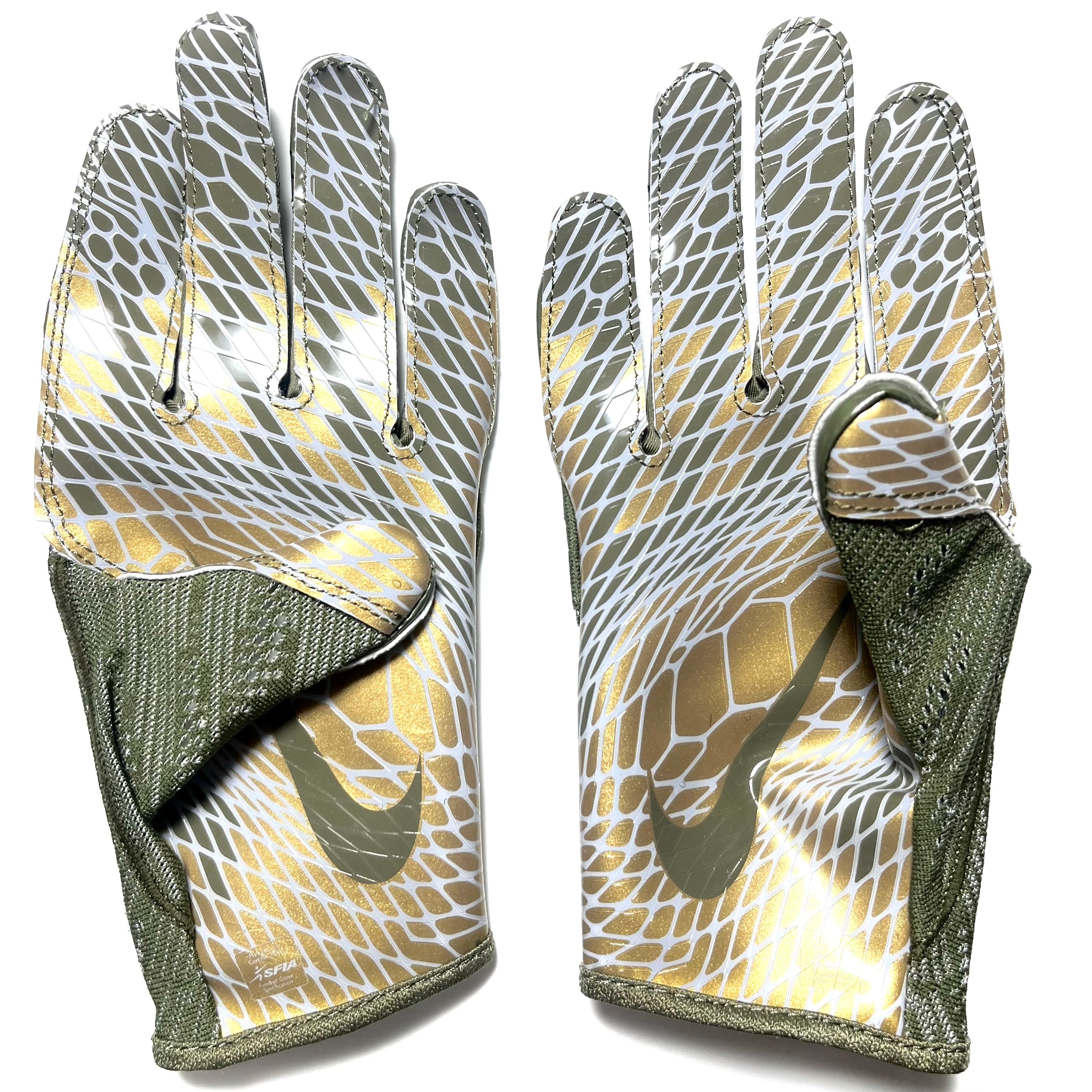 グローブ Nike Vapor Knit 2.0 - L L】NIKE VAPOR KNIT 2.0 オリーブ・ゴールド アメフト グローブ | END