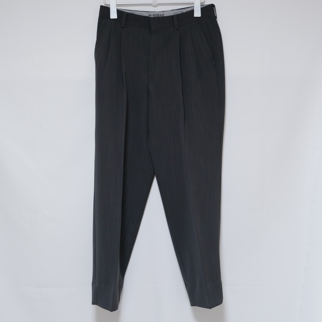 wide straight slacks/charcoal grey