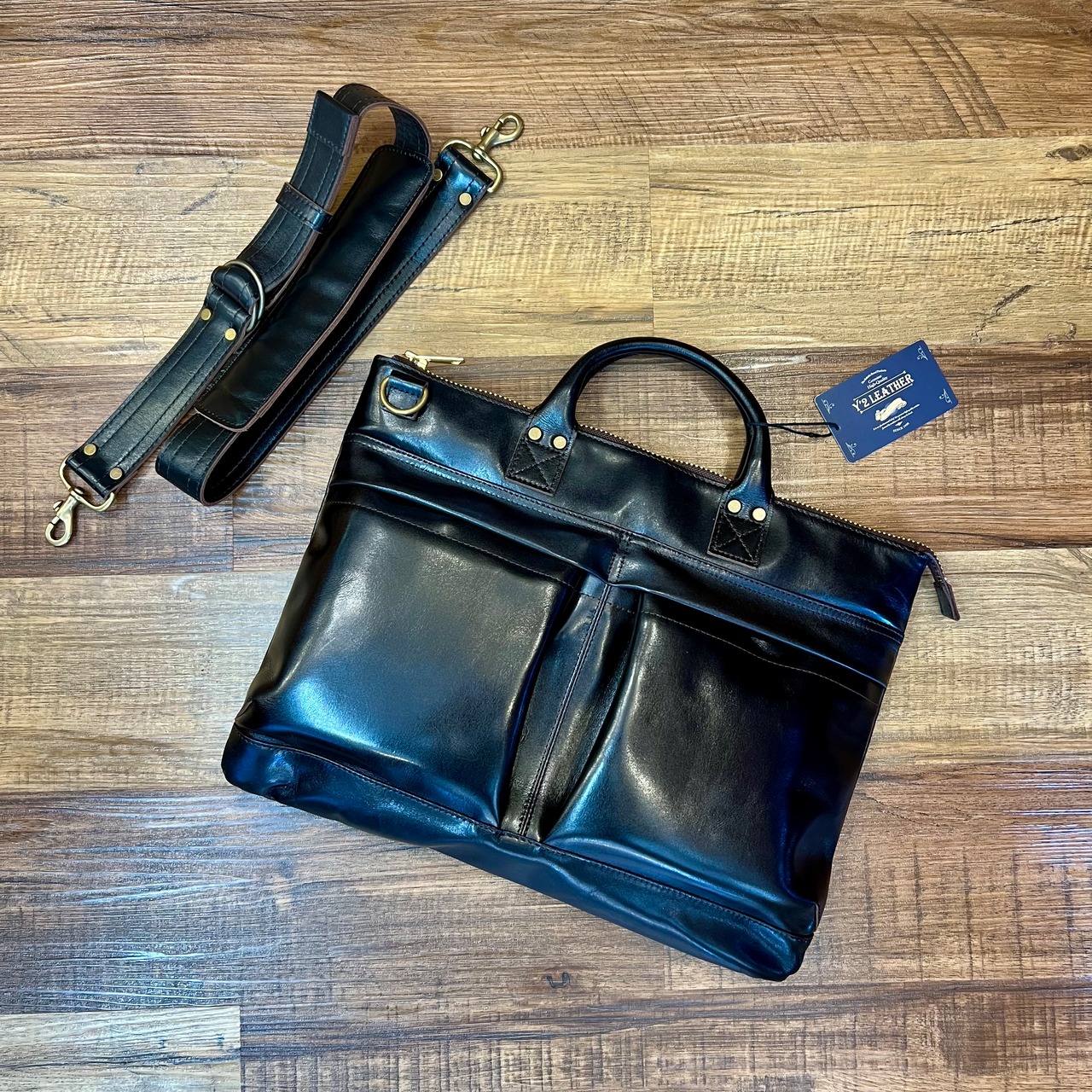 ワイツーレザー【Y'2 LEATHER】ANILINE STEER HELMET BAG - 3