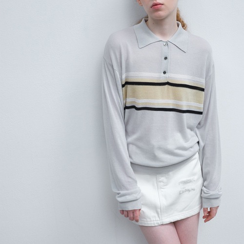 striped  polo shirt 【4color】 T4472