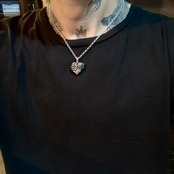 HEART NECKLACE in pink silver / ハートネックレスピンクシルバー