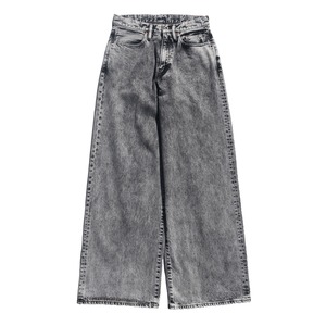 SUGARHILL 24SS ACID WASHED MODERN DENIM WIDE TROUSERS (Acid Black)