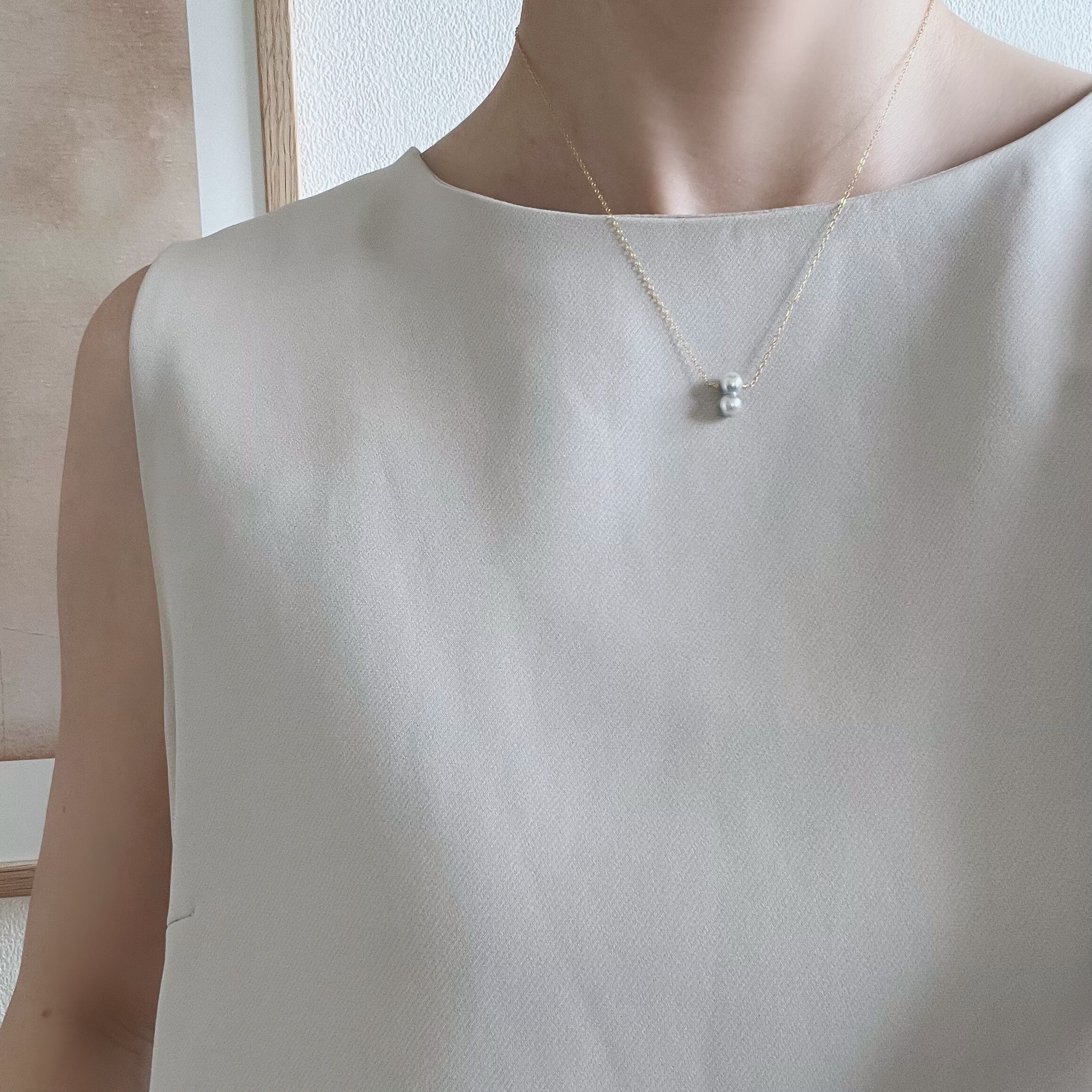 URURU】Double Akoya Pearl 14KGF Necklace / 双子あこや真珠