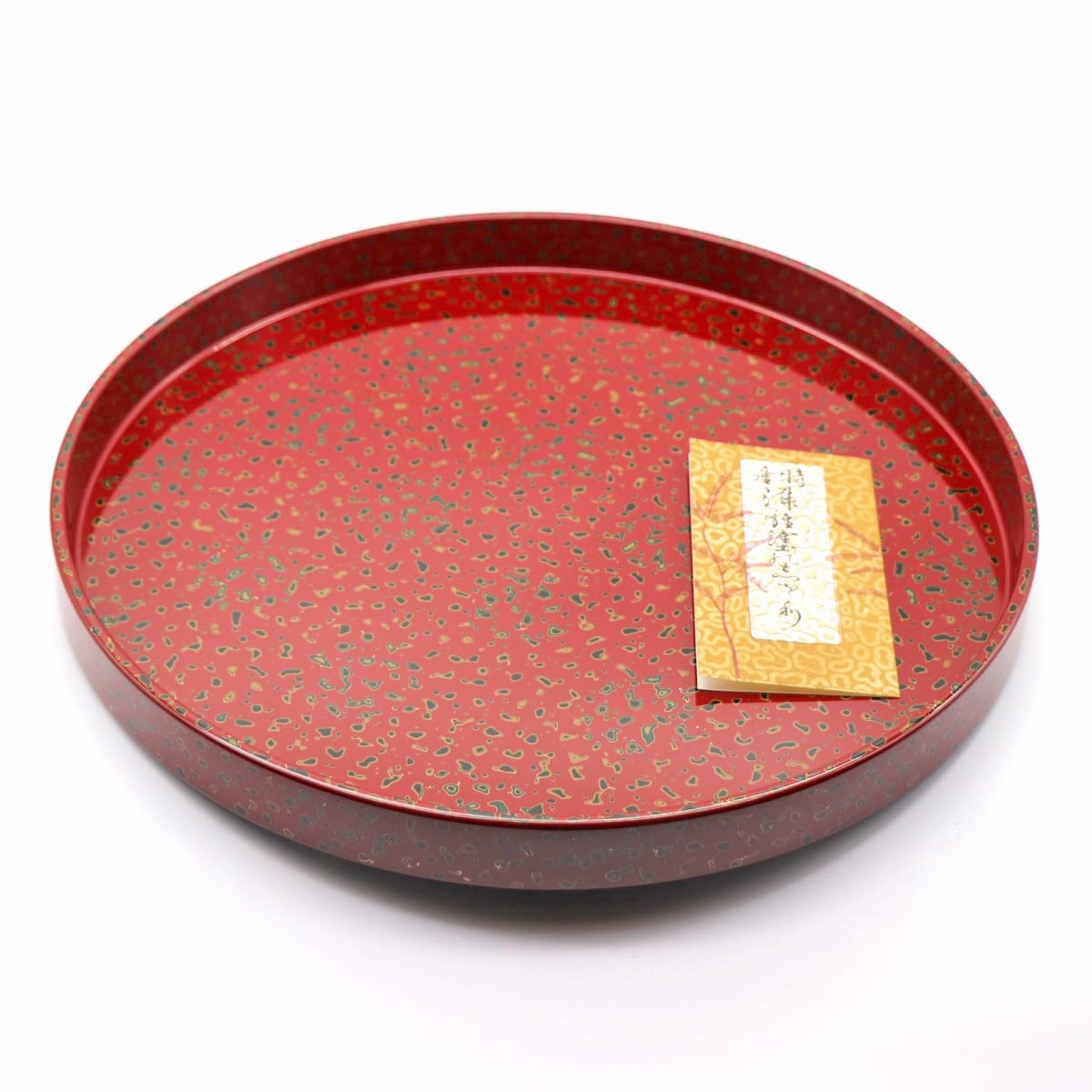 津軽塗（唐塗）バカ塗り・漆器お盆・丸盆・No.221031-04・梱包サイズ80