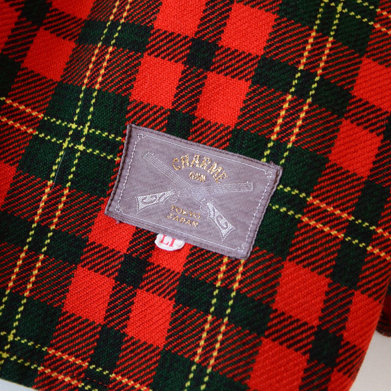 英国レトロヴィンテージ●リバーシブル*タータンチェック＆千鳥格子*ウールブランケットひざ掛けレジャーラグストール*約196×53㎝ 80-90s パープルピンク タータンチェック ロングマキシスカート 昭和