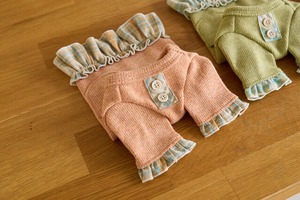 即納【Ma belle fifi】ふわふわチェックニットトップ ピーチ