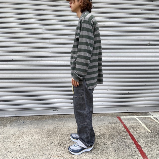 『送料無料』Ralph Lauren POLO SPORT ボーダー柄長袖ポロシャツ　L