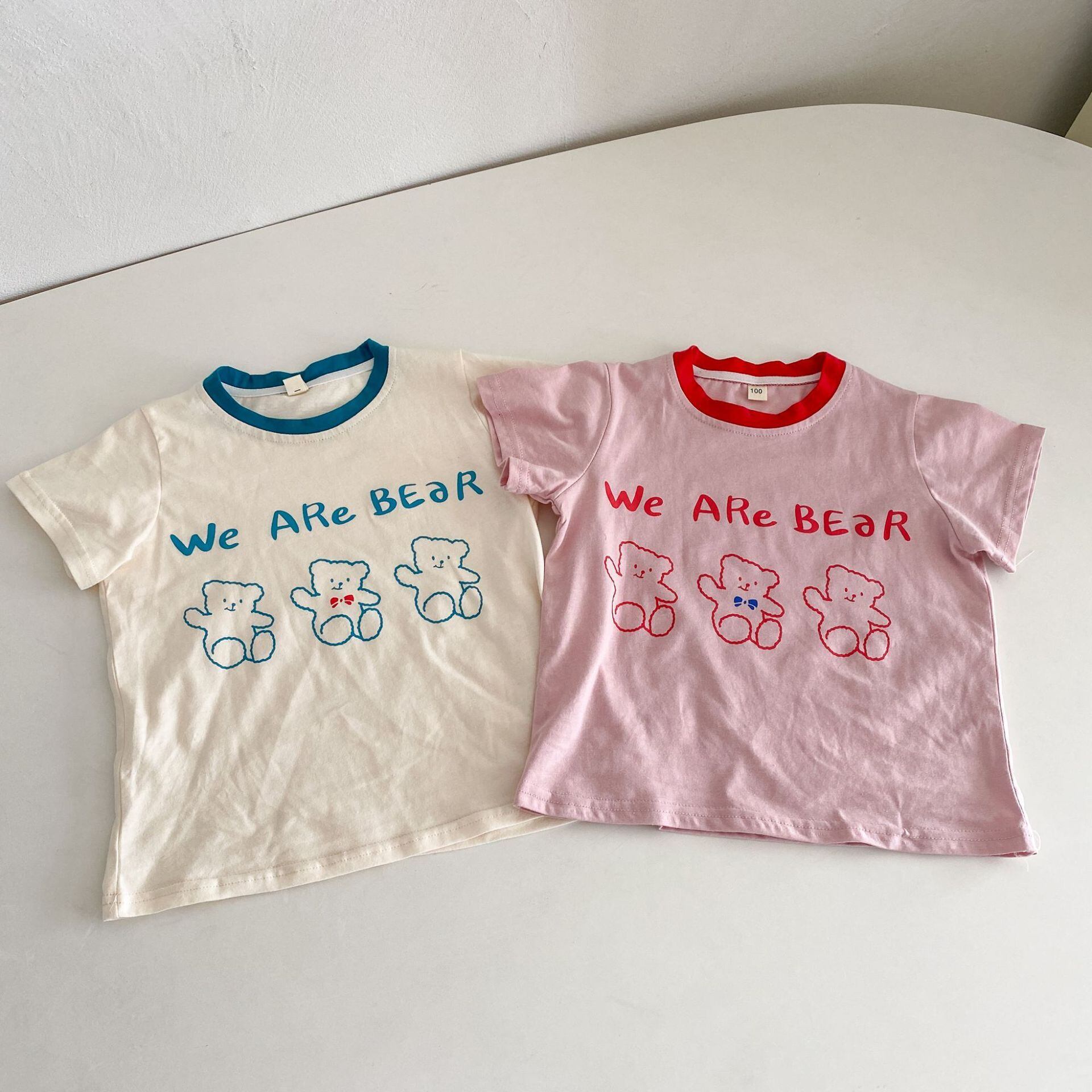 Baby Kid 夏新作クマロゴシンプルtシャツ 韓国子供服通販 Baker