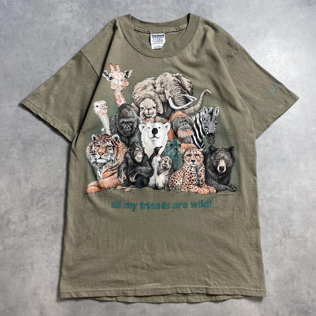 90s アニマル 動物 愛護 vintage T-shirt