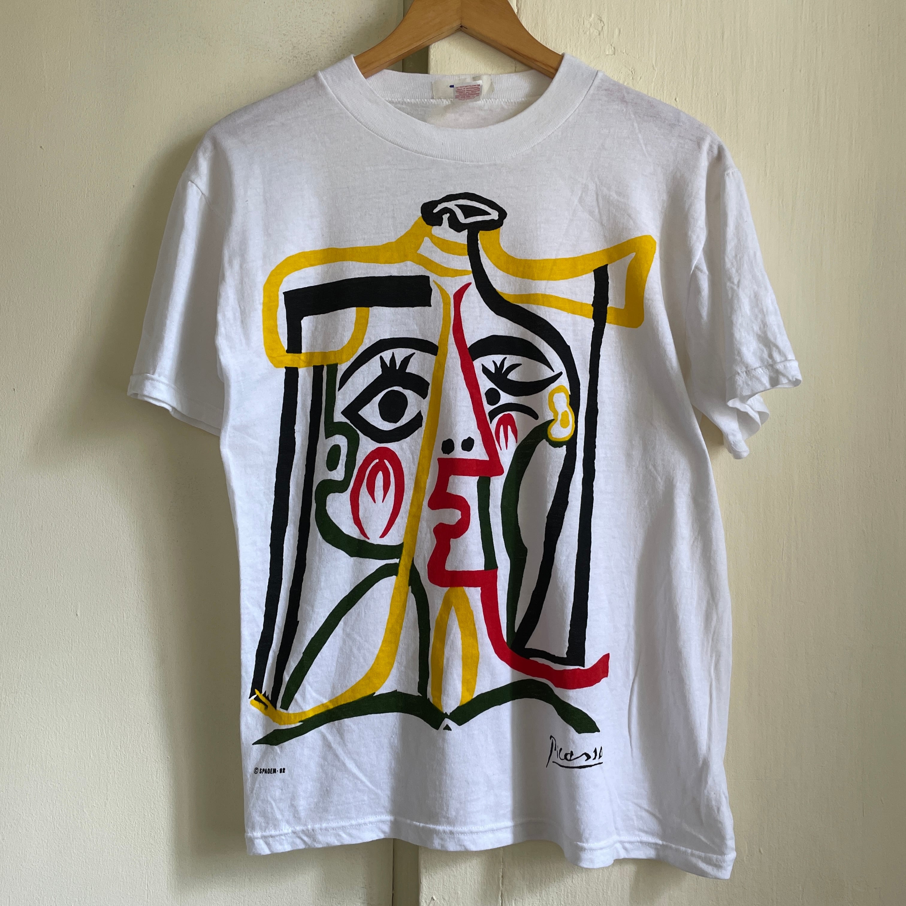 激レア！80's PICASSO ピカソ パロディTシャツ カットソーUSA製.