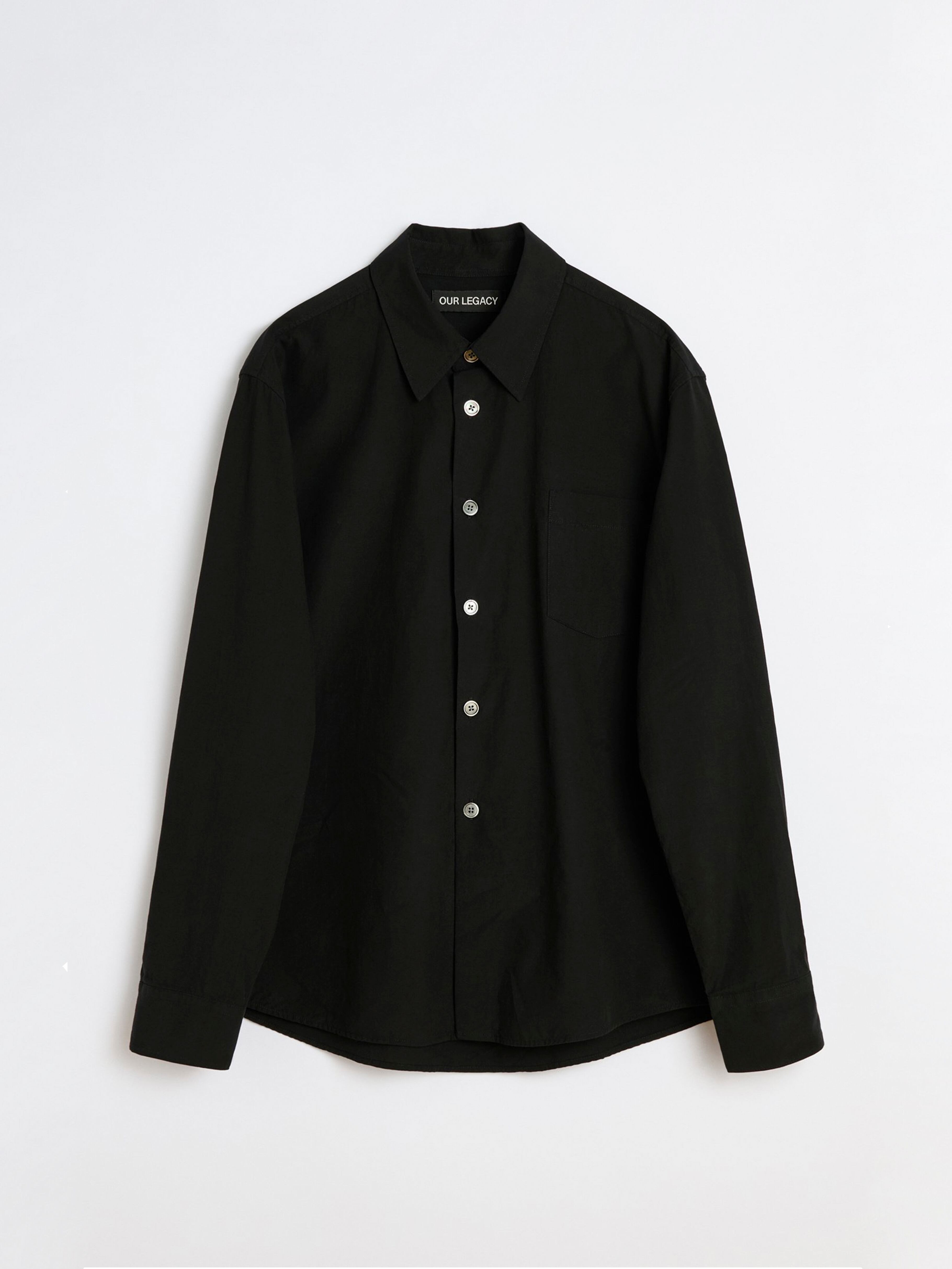 OUR LEGACY BEYOND SHIRT Black Casual Liquid Poplin M4252BBC | BEST