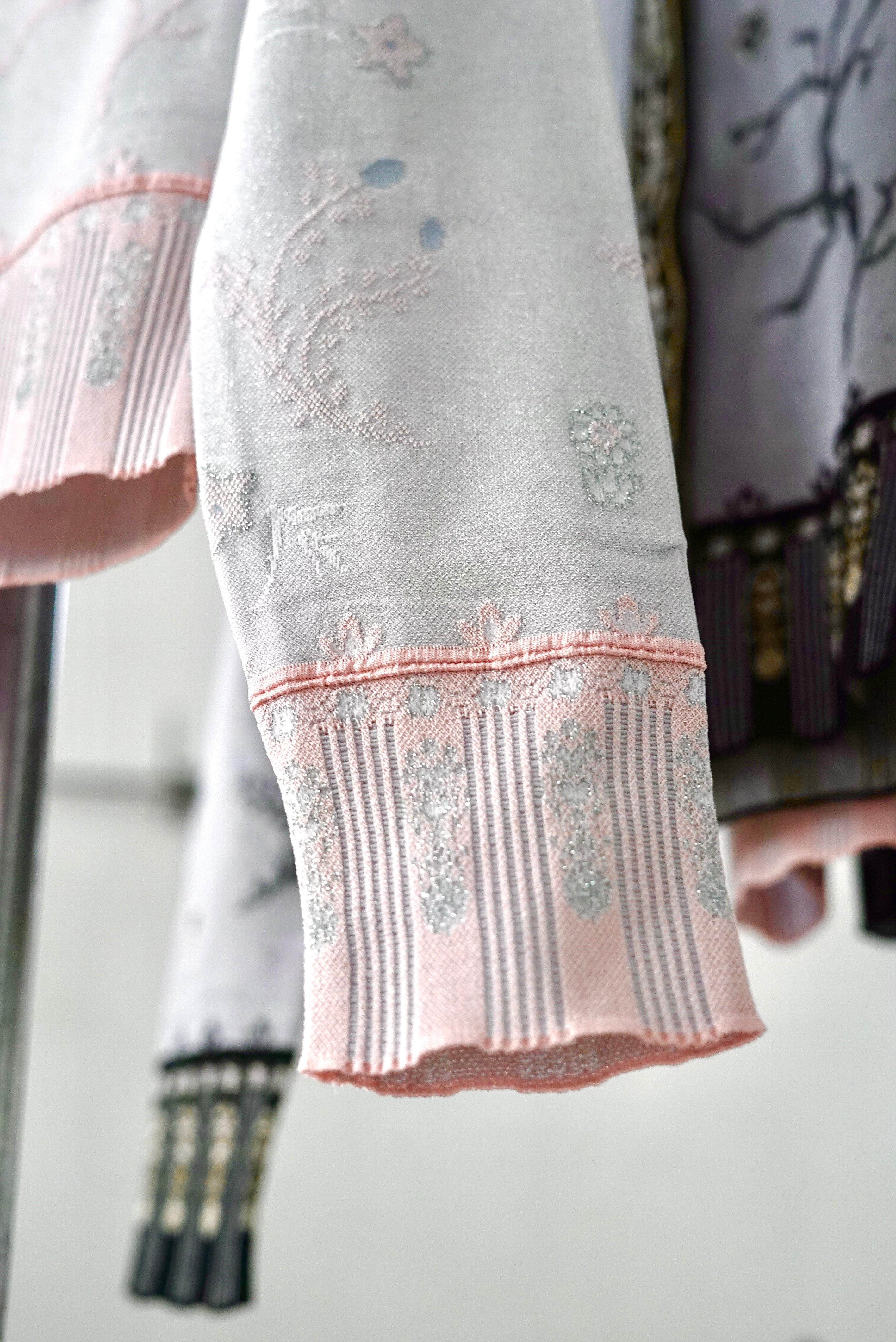 Mame Kurogouchi / Layered Jacquard Knit Cardigan ( BLACK, PINK