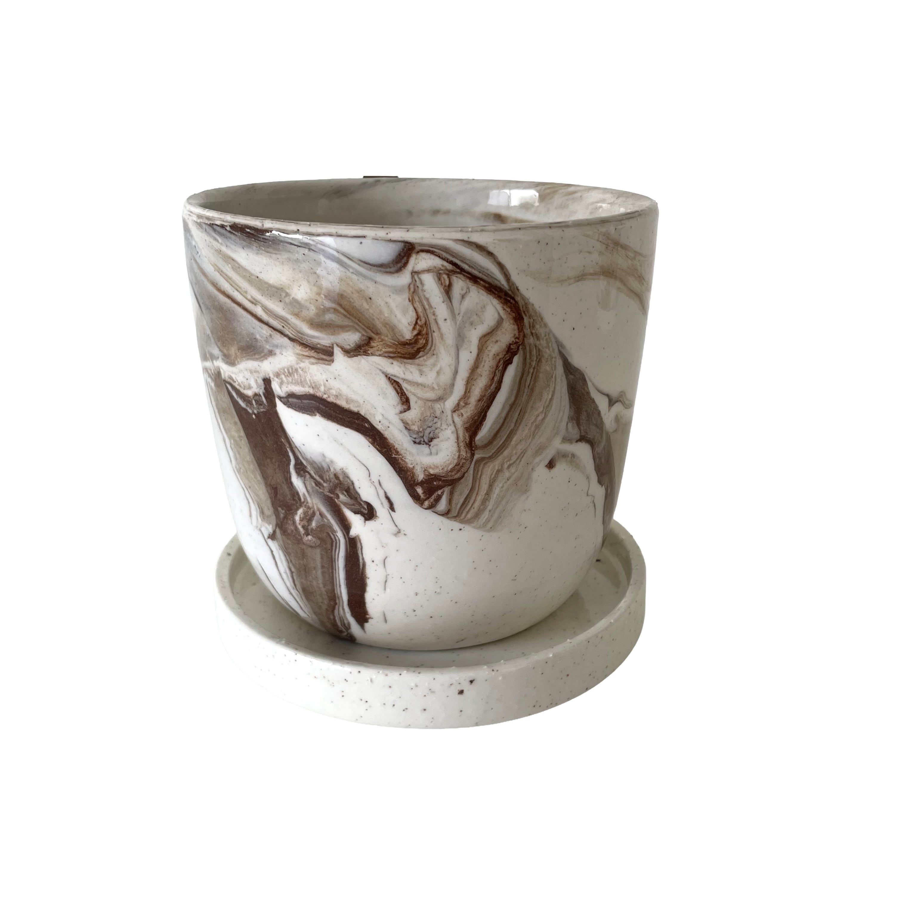 Terra Marble Recycled Planter Φ15.5cm×h15.5cm マーブル 陶器 植木鉢