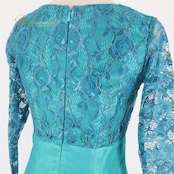 フラダンス 衣装 ワンピース ドレス エムエムジェイ モダニスティック ブルー系 mmj modernistic 日本製 レース 長袖 かわいい 上品 高級感 豪華 華やか 鮮やか 大人っぽい ハワイアン アロハ フラ ダンス レッスン 練習 おしゃれ