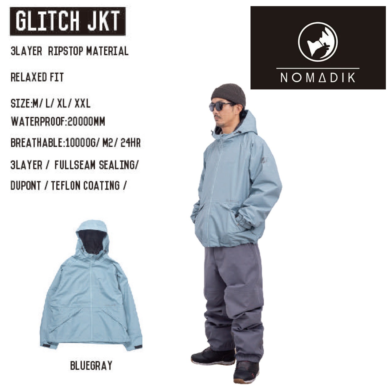 23-24 NOMADIK GLITCH JKT 予約モデル スノーボード ウェア  