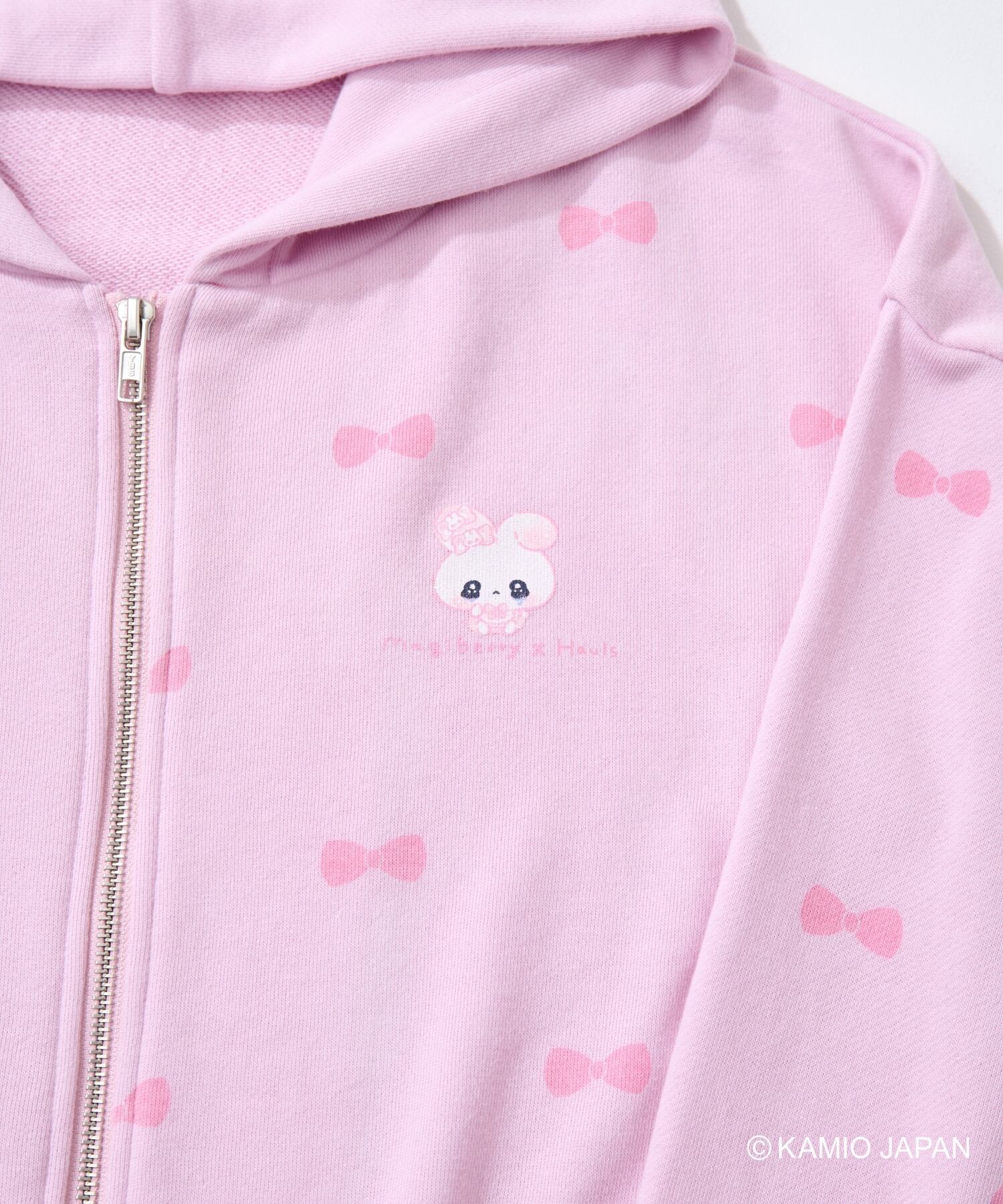 Hauls はうるず リボンまみれ☆まじベリコラボZIPパーカー ピンク リボンまみれ☆まじベリコラボZIPパーカー(ピンク) | Hauls